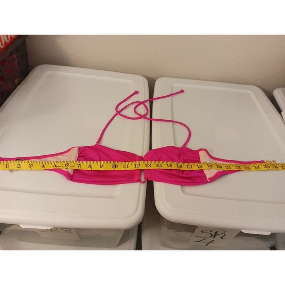 Women's Victoria's Secret Hot Pink Band Bikini Top Gold VS Closure Medium - Picture 9 of 9